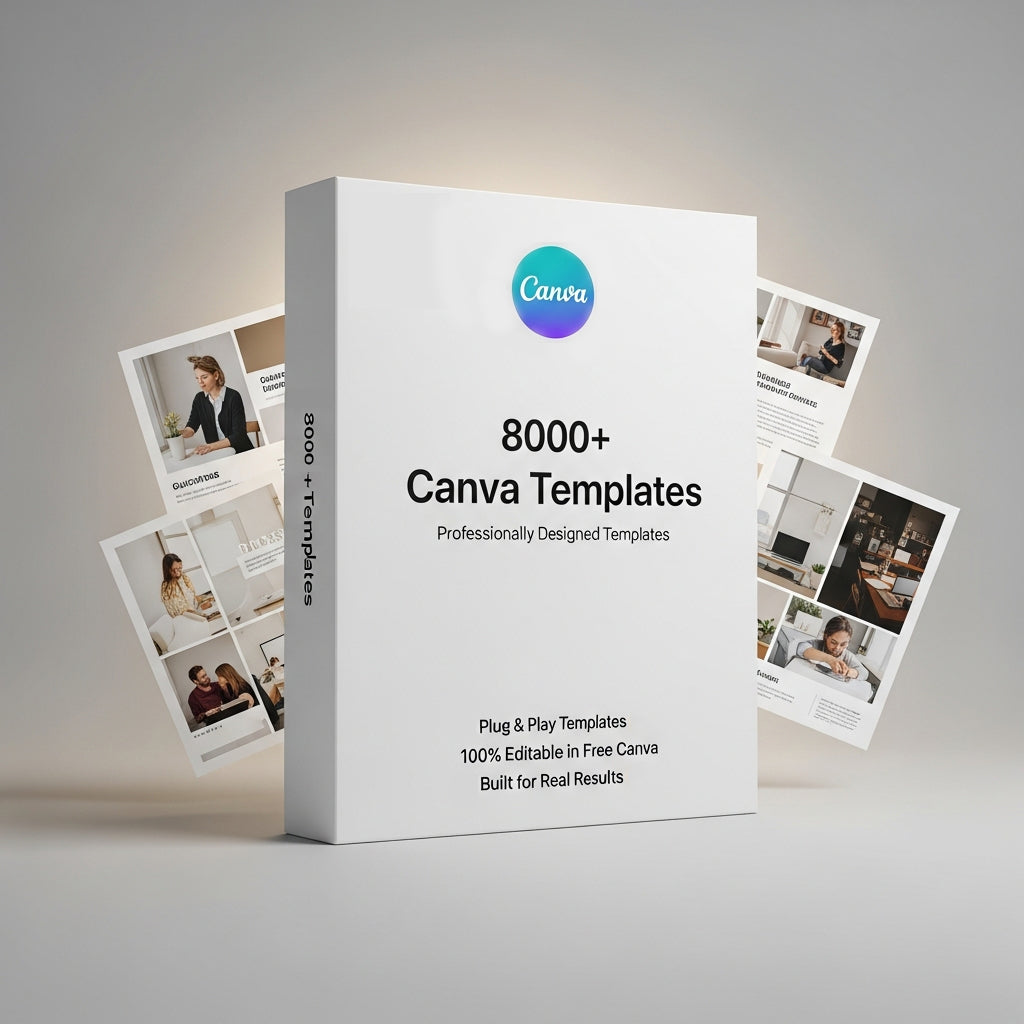 8,000+ professionally designed Canva templates curated for small business owners, creators and marketers